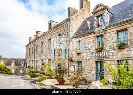 Schöne Häuser in Locronan, Frankreich Stockfoto