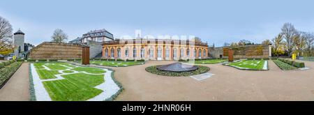 Die historische Orangerie der Burg Weilburg in Hessen Stockfoto