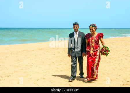 Frisch verheiratetes Paar Stockfoto