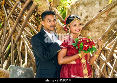 Frisch verheiratetes Paar Stockfoto