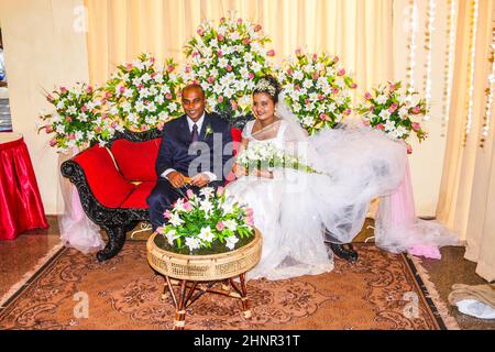 Frisch verheiratetes Paar Stockfoto