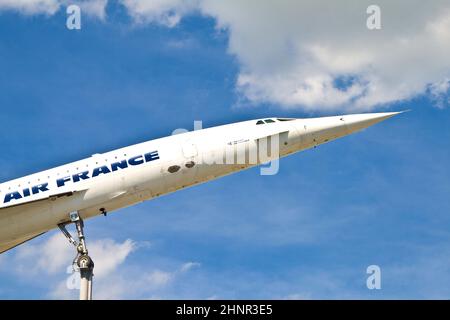 Flugzeug Concorde im Museum in Sinsheim Stockfoto