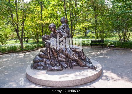 Gedenkstatuen für Vietnam war Women Nurse in Washington Stockfoto