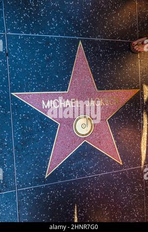 Michael Jacksons Star auf dem Hollywood Walk of Fame Stockfoto