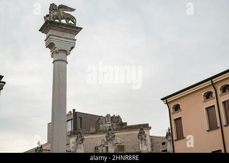 Giuseppe Garibaldi Platz in Rovigo eine historische italienische Stadt Stockfoto