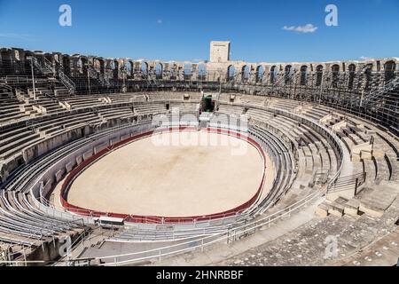 Blick auf die berühmte Arena in Arles, Frankreich Stockfoto