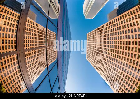 Blick auf den Wolkenkratzer in der Innenstadt von Los Angeles Stockfoto