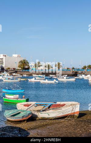 Blick auf Charco de San Gines in Arrecife, Lanzarot Stockfoto