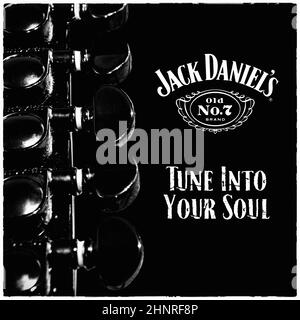 „Jack Daniels Rock Music“-Promo Stockfoto