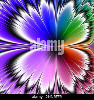 Fantastische Verflechtung von mehrfarbigen Mustern. 3D Rendern. Stockfoto