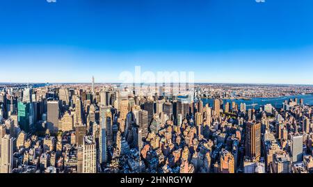 Spektakuläre Sicht auf die Skyline von New York Stockfoto