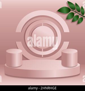 Hellrot geräumiges Studio, Web-Banner-Vorlage für Werbung - Vektor-Illustration Stockfoto
