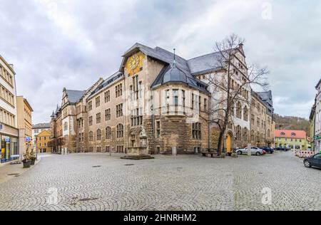 Blick auf die Altstadt von Rudolstein in Thüringen Stockfoto