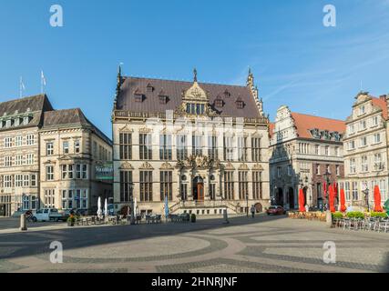 Fassade des Schuetting, eines ehemaligen Zunfthauses in Bremen Stockfoto