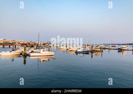 Hafen von rockland, Maine mit Segelbooten Stockfoto