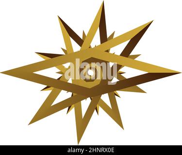 Einzigartige Sternform, Sternkonturvektor-Design-Element - Stock-Vektor-Illustration, Clip-Art-Grafiken Stock Vektor