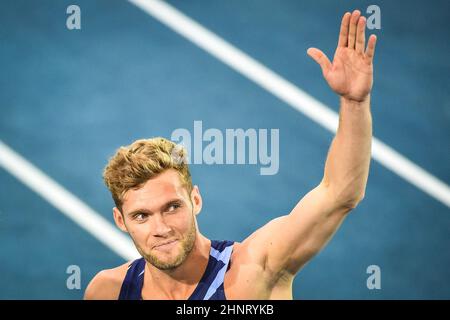 Lievin, Frankreich, Frankreich. 17th. Februar 2022. Kevin MAYER aus Frankreich während der World Athletics Indoor Tour, Treffen mit Hauts-de-France Pas-de-Calais in der Arena Stade Couvert am 17. Februar 2022 in Lievin, Frankreich. (Bild: © Matthieu Mirville/ZUMA Press Wire) Stockfoto