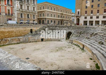 Römisches Amphitheater, 2nd. Jh. n. Chr., piazza Sant'Oronzo, Lecce Stockfoto