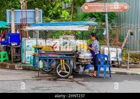 Jackfruit an einem Street Food Stand in Bangkok Thailand. Stockfoto