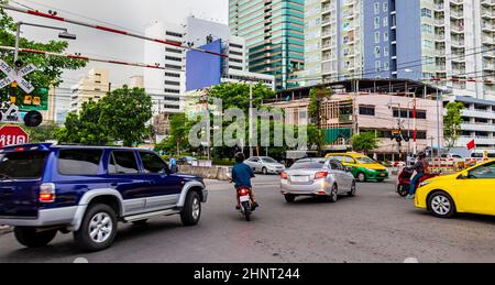 Rush Hour großer Stau im geschäftigen Bangkok Thailand. Stockfoto