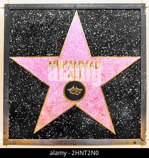 Nahaufnahme von Star auf dem Hollywood Walk of Fame für Muhammad Ali Stockfoto