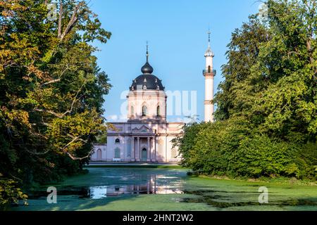 Die berühmte Moschee im Schlossgarten von Schwetzingen Stockfoto