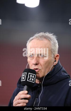 1. FBL: 21-22: 17. Spt. SC Freiburg gegen Bayer 04 Leverkusen Stockfoto