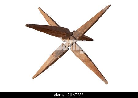 Sudis, uralter römischer Pfahl. Suden haben sich zu einem tschechischen Igel zusammengelegt Stockfoto