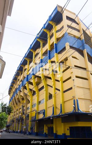 Blick auf das Stadion von La Bombonera, La Boca, Buenos Aires Stockfoto