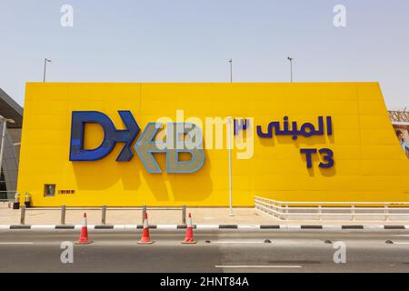 Dubai International Airport Terminal 3 DXB-Logo in den Vereinigten Arabischen Emiraten Stockfoto