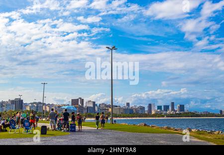 Flamengo Beach Panoramablick und Stadtbild Rio de Janeiro Brasilien. Stockfoto