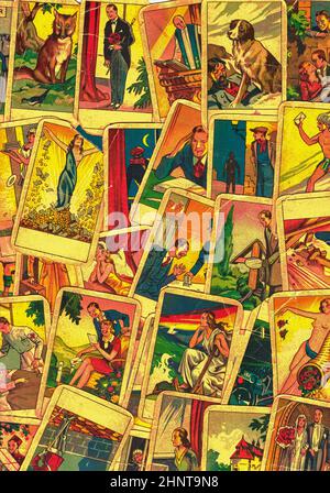 Vintage tarot Karten. Wahrsagen mit einem der beliebtesten okkulten Tarot Karten Stockfoto