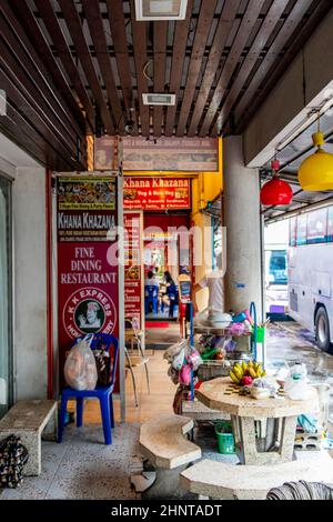 Restaurants und Einkaufsmöglichkeiten in Bangkok Thailand. Stockfoto