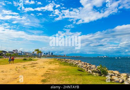 Flamengo Beach natürliche Promenade Panoramablick Rio de Janeiro Brasilien. Stockfoto