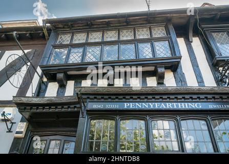 Fachwerkfassade Des Gebäudes Stockfoto