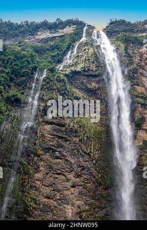 Catarata de Gocta - einer der höchsten Wasserfälle der Welt, dem Norden Perus Stockfoto