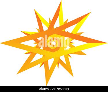 Einzigartige Sternform, Sternkonturvektor-Design-Element - Stock-Vektor-Illustration, Clip-Art-Grafiken Stock Vektor