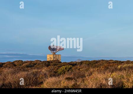 montauk Radio Station, eine verlassene ehemalige US Force Station im Morgenlicht Stockfoto