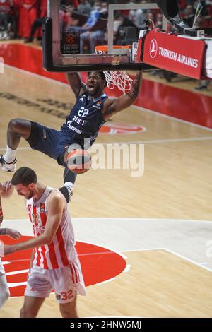 Alex Poythress (Zenit Sankt Petersburg) dunking gegen Red Star (Belgrad). Euroleage Basketball 2021-22 Stockfoto