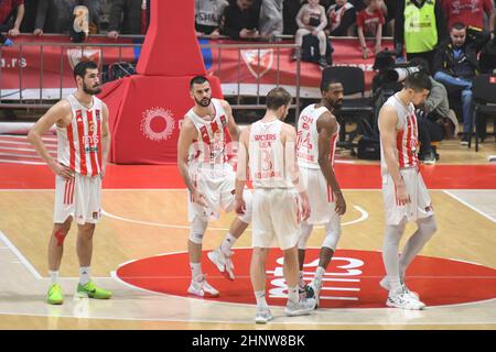 Nate Wolters, Nikola Kins, Branko Lazic. Red Star Belgrade. Euroleage Basketball 2021-22 Stockfoto