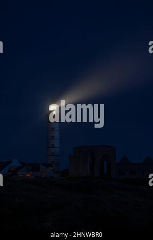 Leuchtturm Saint-Mathieu, Pointe Saint-Mathieu in Plougonvelin, Finistere, Frankreich Stockfoto