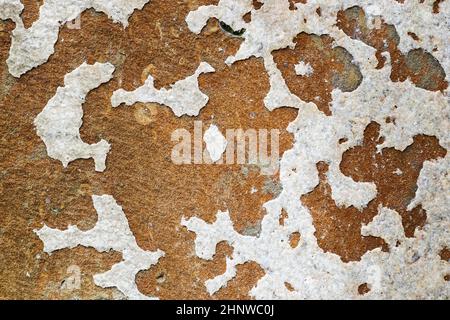 Detaillierte Nahaufnahme von alten Betonwänden mit Rissen Und viele strukturierte Details Stockfoto