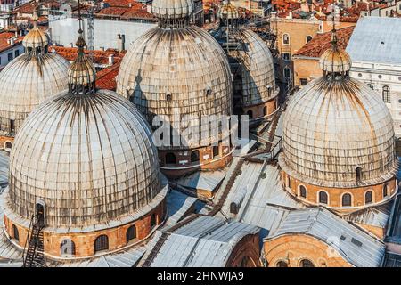 Berühmte Basilika des heiligen Markus in Venedig Stockfoto