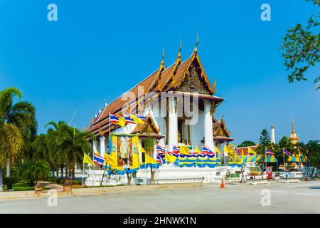 Kloster Wat Na Phramane in Ajutthaya mit berühmtem goldbuddha. Der Ubosot wurde 1503 von König Ramathibodi II. Erbaut Stockfoto