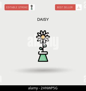 Einfaches Vektorsymbol „Daisy“. Stock Vektor