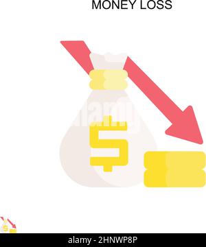 Einfaches Vektor-Symbol für Geldverlust. Illustration Symbol Design-Vorlage für Web mobile UI-Element. Stock Vektor