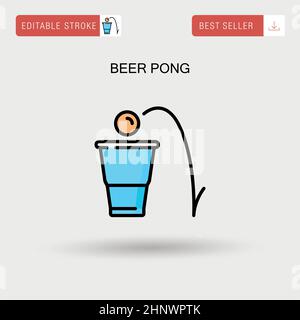 Bier Pong einfaches Vektor-Symbol. Stock Vektor