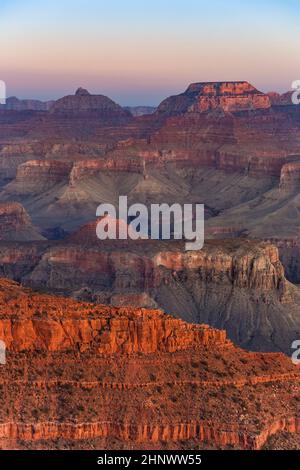 Sonnenuntergang am Great Canyon von Maters aus gesehen Stockfoto