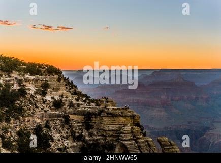 Sonnenuntergang am Great Canyon von Maters aus gesehen Stockfoto