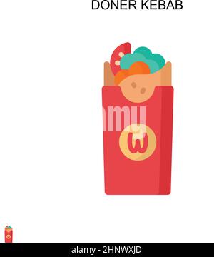 Einfaches Vektorsymbol für Döner Kebab. Illustration Symbol Design-Vorlage für Web mobile UI-Element. Stock Vektor